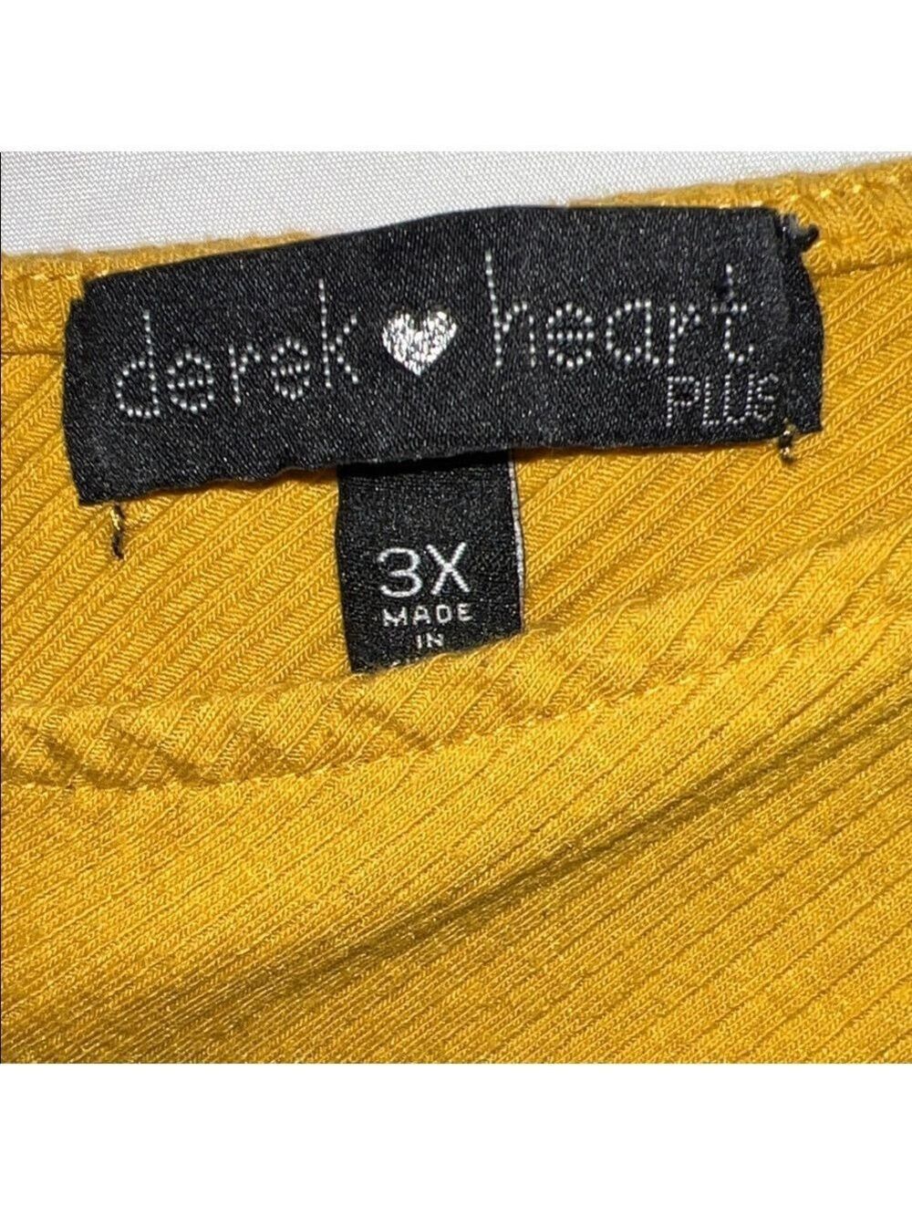 Derek Heart Mustard Midi Dress with Buttons, Plus Size 3X - Picture 3 of 11